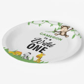 Kawaii Wild One Birthday Safari Oerwoud Animals Papieren Bordje (Gekanteld)