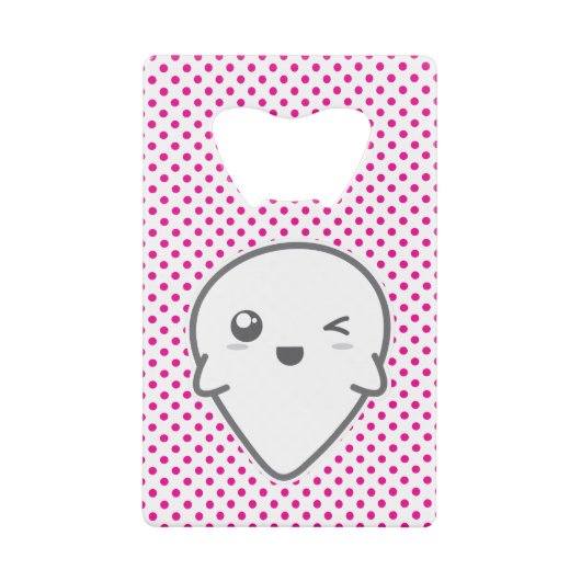 Kawaii Winking Ghost Bottle Opener Creditkaart Flessenopener (Voorkant)