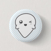 Kawaii Winking Ghost Button (Voorkant)