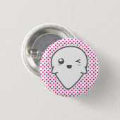 Kawaii Winking Ghost Button (Voorkant /achterkant)