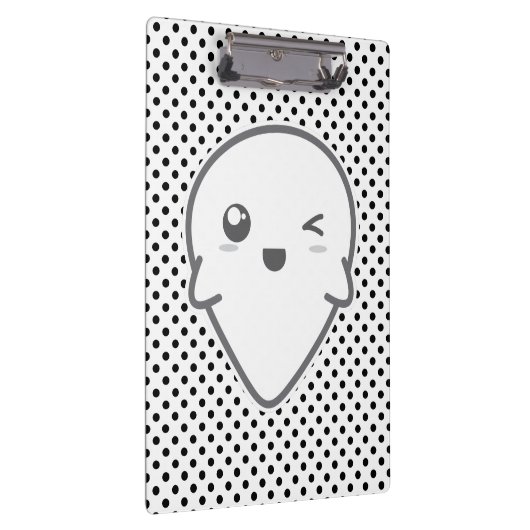 Kawaii Winking Ghost Clip Board Klembord (Rechts)
