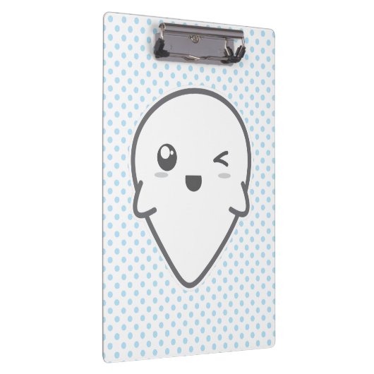 Kawaii Winking Ghost Clip Board Klembord (Rechts)