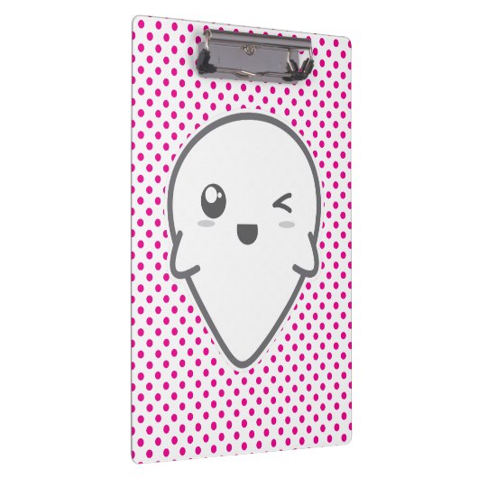 Kawaii Winking Ghost Clip Board Klembord (Rechts)