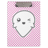Kawaii Winking Ghost Clip Board Klembord (Voorkant)