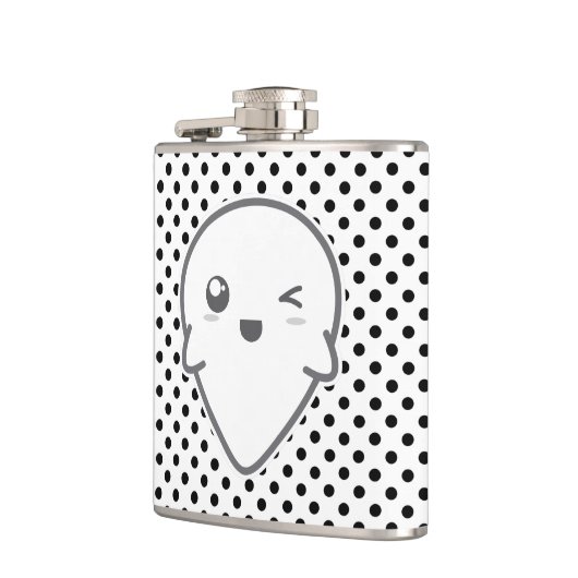 Kawaii Winking Ghost Flask Heupfles (Links)