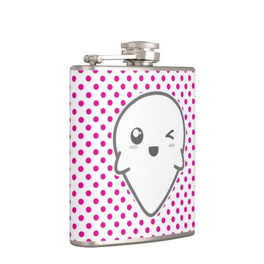 Kawaii Winking Ghost Flask Heupfles (Rechts)