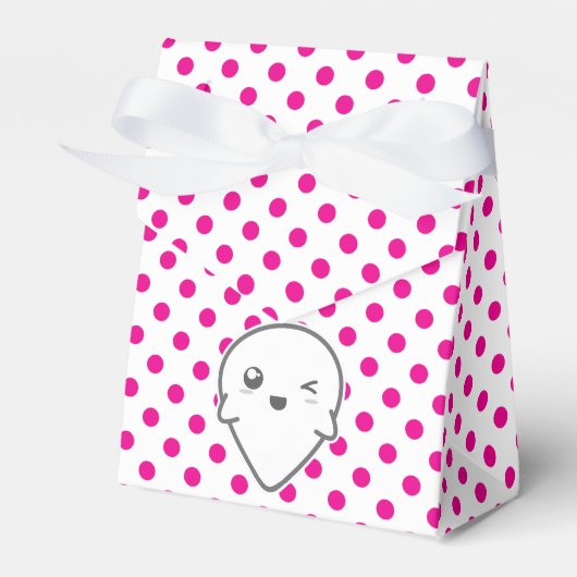 Kawaii Winking Ghost Gift Box Bedankdoosjes (Voorkant Zijde)