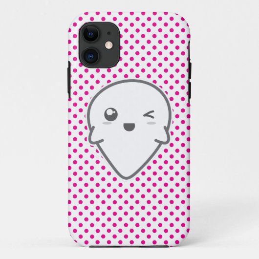 Kawaii Winking Ghost iPhone Case (Achterkant)