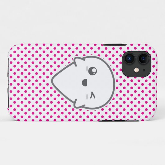 Kawaii Winking Ghost iPhone Case (Achterkant (horizontaal))