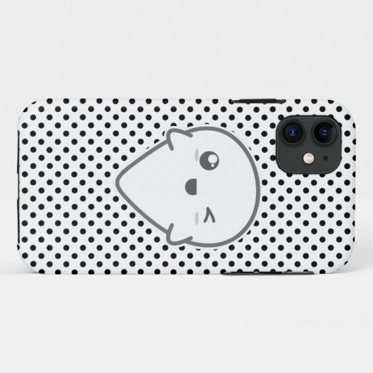 Kawaii Winking Ghost iPhone Case (Achterkant (horizontaal))