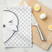Kawaii Winking Ghost Kitchen Towel Theedoek (Quarter Fold)