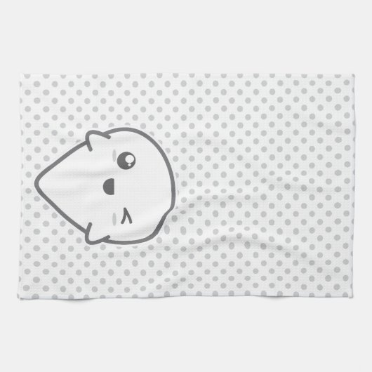 Kawaii Winking Ghost Kitchen Towel Theedoek (Horizontaal)