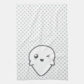 Kawaii Winking Ghost Kitchen Towel Theedoek (Verticaal)