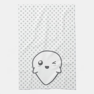 Kawaii Winking Ghost Kitchen Towel Theedoek