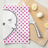 Kawaii Winking Ghost Kitchen Towel Theedoek (Quarter Fold)
