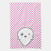Kawaii Winking Ghost Kitchen Towel Theedoek (Verticaal)