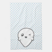 Kawaii Winking Ghost Kitchen Towel Theedoek (Verticaal)