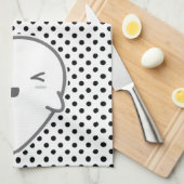 Kawaii Winking Ghost Kitchen Towel Theedoek (Quarter Fold)