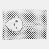 Kawaii Winking Ghost Kitchen Towel Theedoek (Horizontaal)