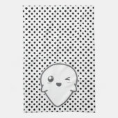 Kawaii Winking Ghost Kitchen Towel Theedoek (Verticaal)