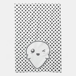 Kawaii Winking Ghost Kitchen Towel Theedoek
