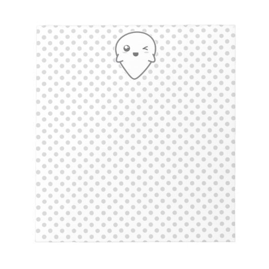 Kawaii Winking Ghost-laptop Notitieblok (Voorkant)