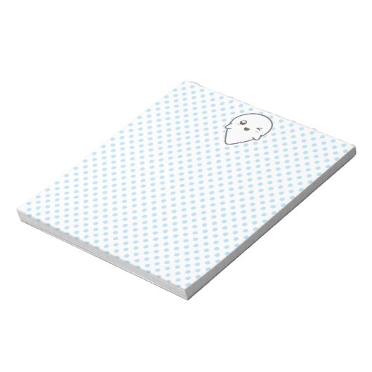 Kawaii Winking Ghost-laptop Notitieblok (Linkerzijde)