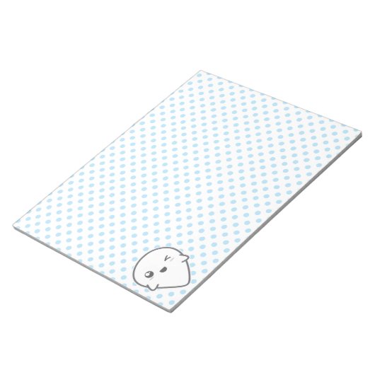 Kawaii Winking Ghost-laptop Notitieblok (Schuin)