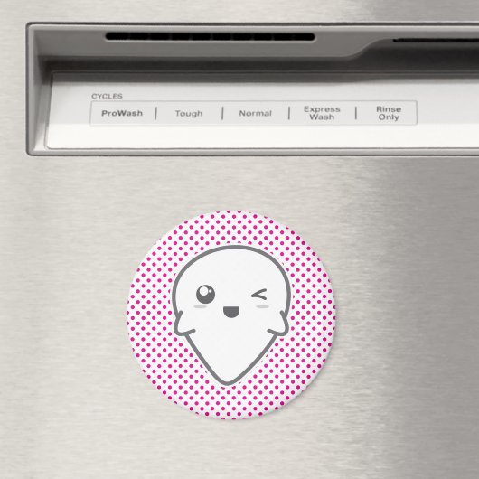 Kawaii Winking Ghost Magnet (Insitu (Vaatwasser))