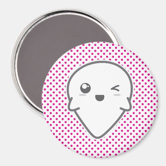 Kawaii Winking Ghost Magnet (Voorkant / Achterkant)