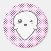 Kawaii Winking Ghost Magnet (Voorkant)