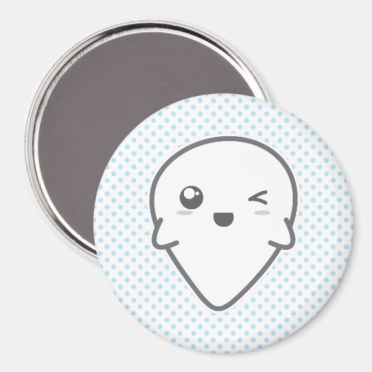 Kawaii Winking Ghost Magnet (Voorkant / Achterkant)