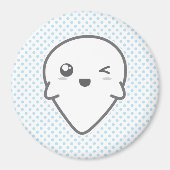 Kawaii Winking Ghost Magnet (Voorkant)