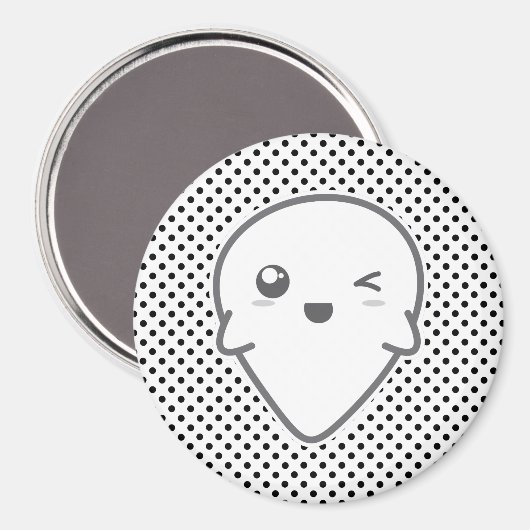 Kawaii Winking Ghost Magnet (Voorkant / Achterkant)