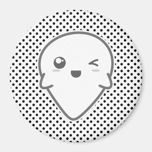 Kawaii Winking Ghost Magnet (Voorkant)
