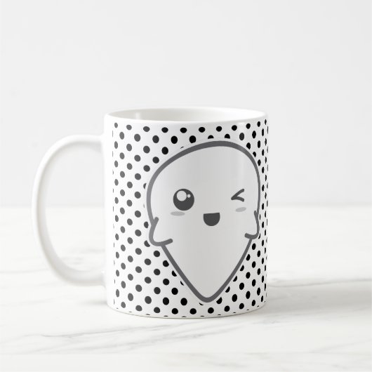 Kawaii Winking Ghost Mok (Links)