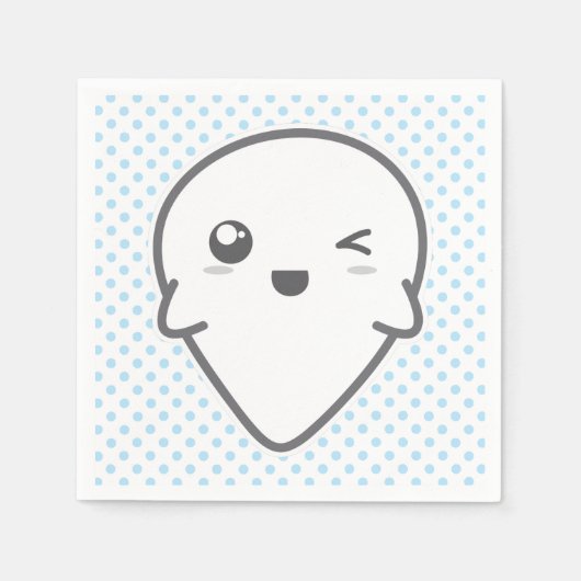 Kawaii Winking Ghost Napkins Servet (Voorkant)