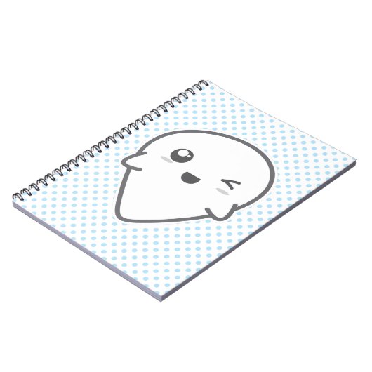 Kawaii Winking Ghost Notitieboek (Linkerzijde)