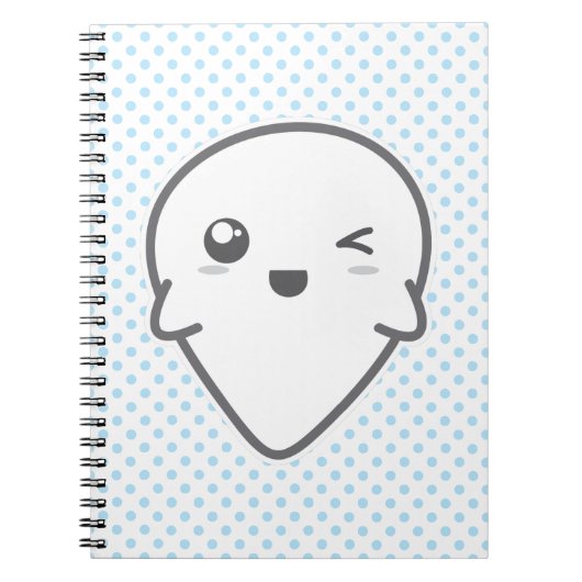 Kawaii Winking Ghost Notitieboek (Voorkant)