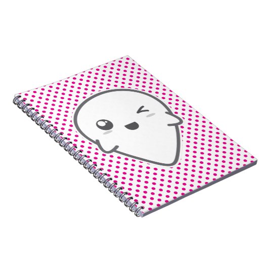 Kawaii Winking Ghost Notitieboek (Rechterzijde)