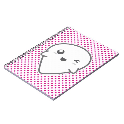 Kawaii Winking Ghost Notitieboek (Linkerzijde)