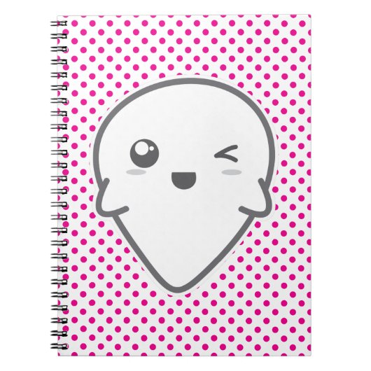 Kawaii Winking Ghost Notitieboek (Voorkant)