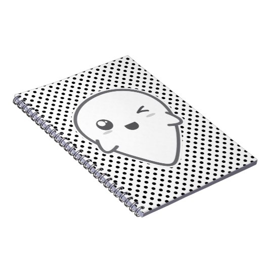 Kawaii Winking Ghost Notitieboek (Rechterzijde)