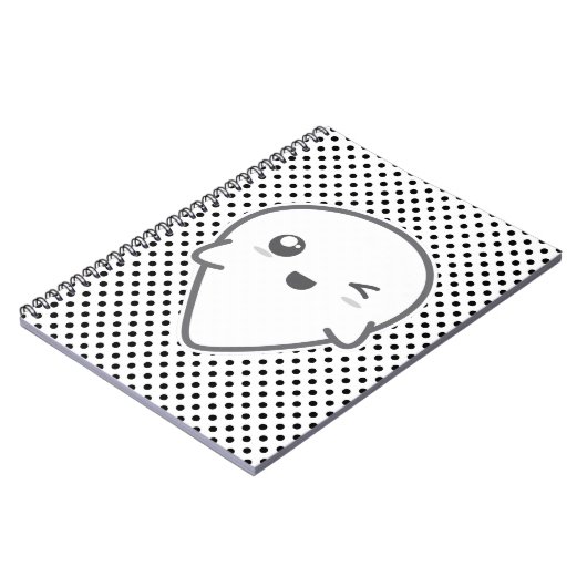 Kawaii Winking Ghost Notitieboek (Linkerzijde)