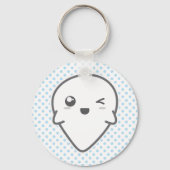 Kawaii Winking Ghost Sleutelhanger (Voorkant)