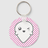 Kawaii Winking Ghost Sleutelhanger (Voorkant)