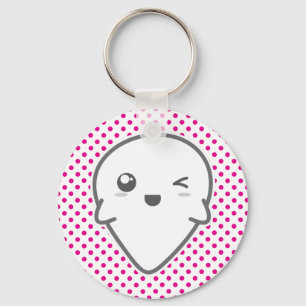 Kawaii Winking Ghost Sleutelhanger