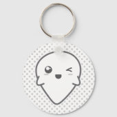 Kawaii Winking Ghost Sleutelhanger (Voorkant)