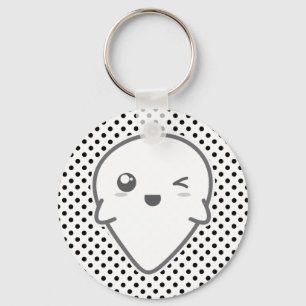 Kawaii Winking Ghost Sleutelhanger
