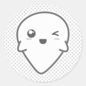 Kawaii Winking Ghost Stickers (Voorkant)